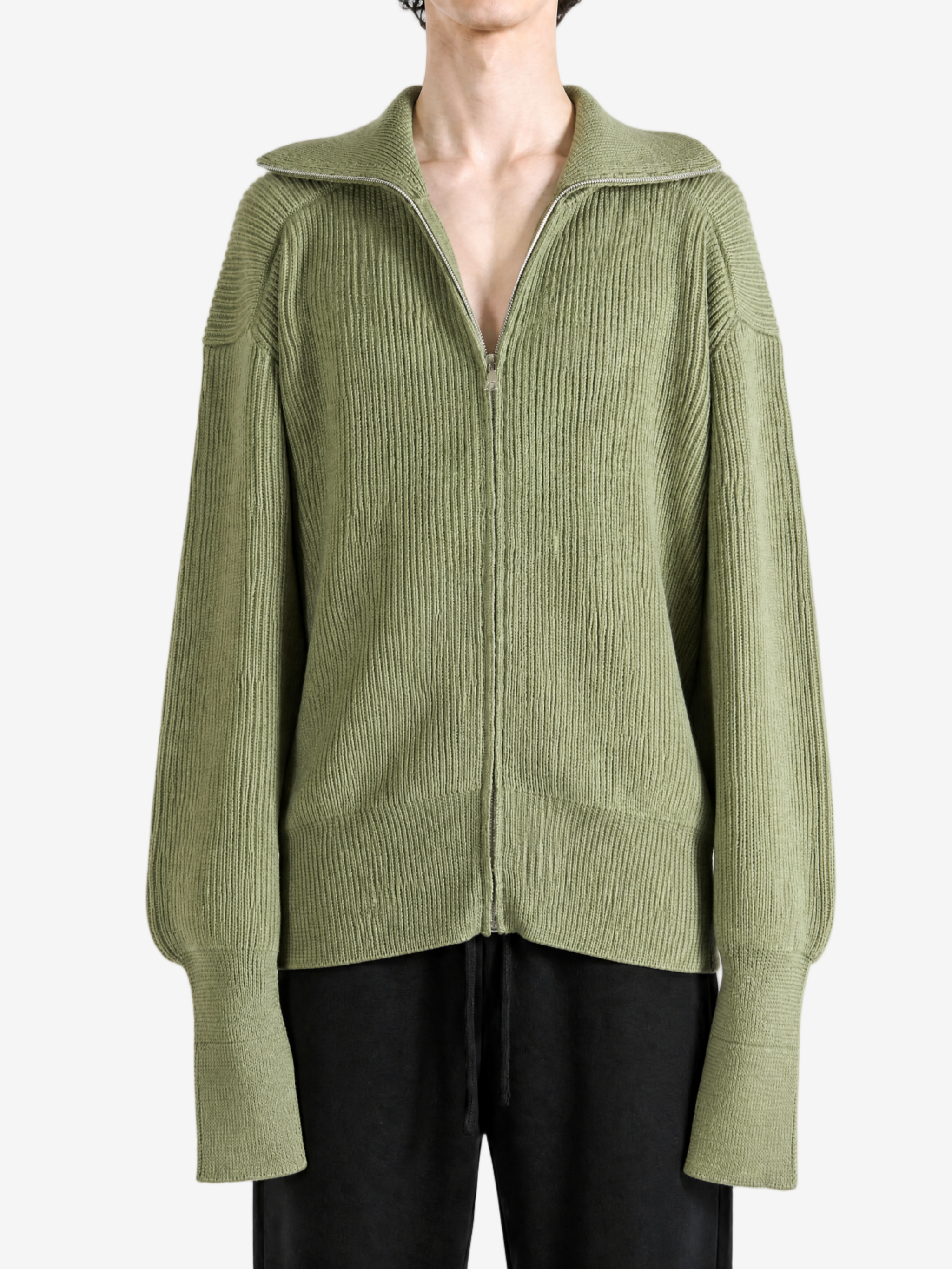 Green top, full body view