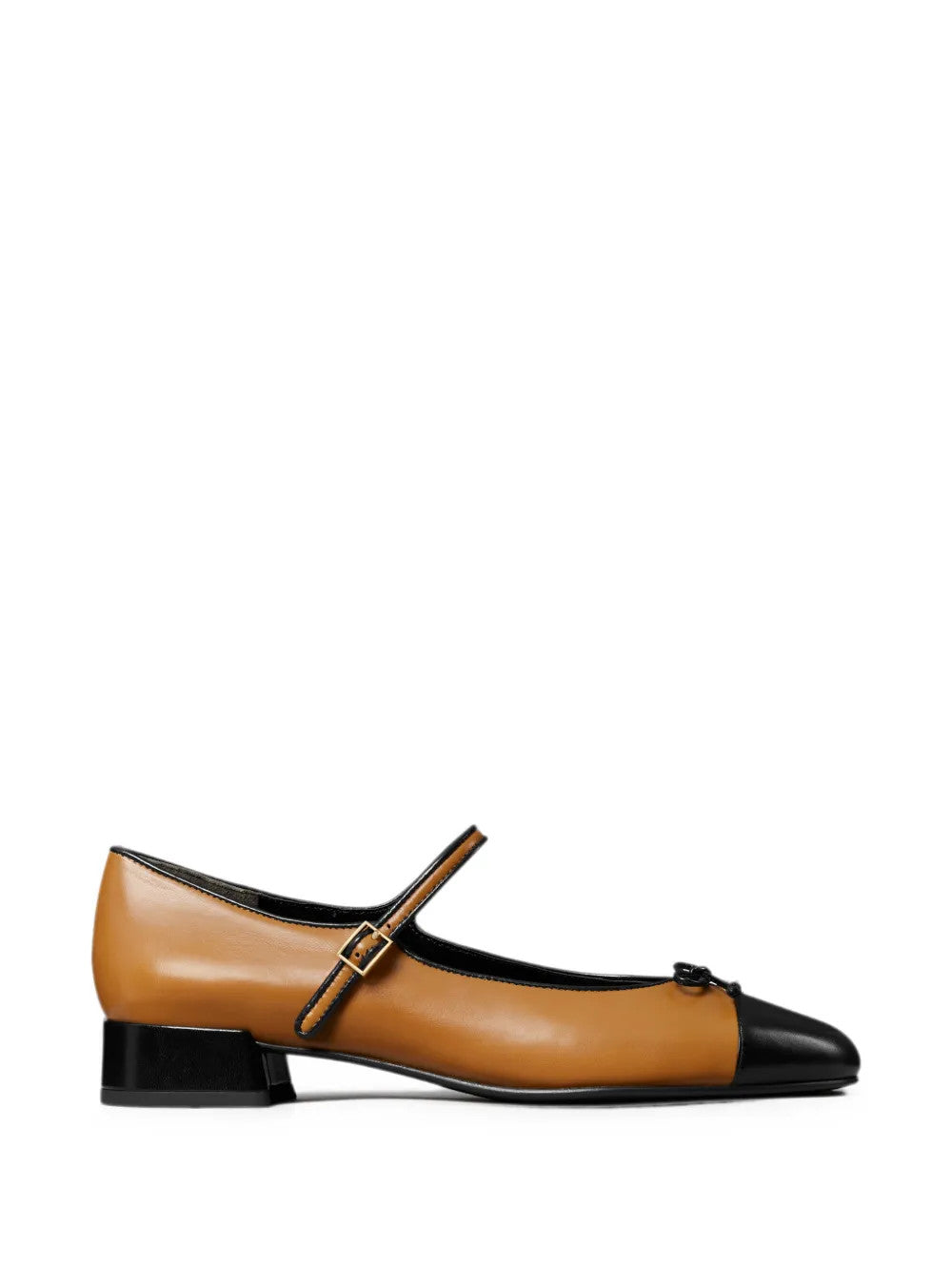 Tan shoes, side view