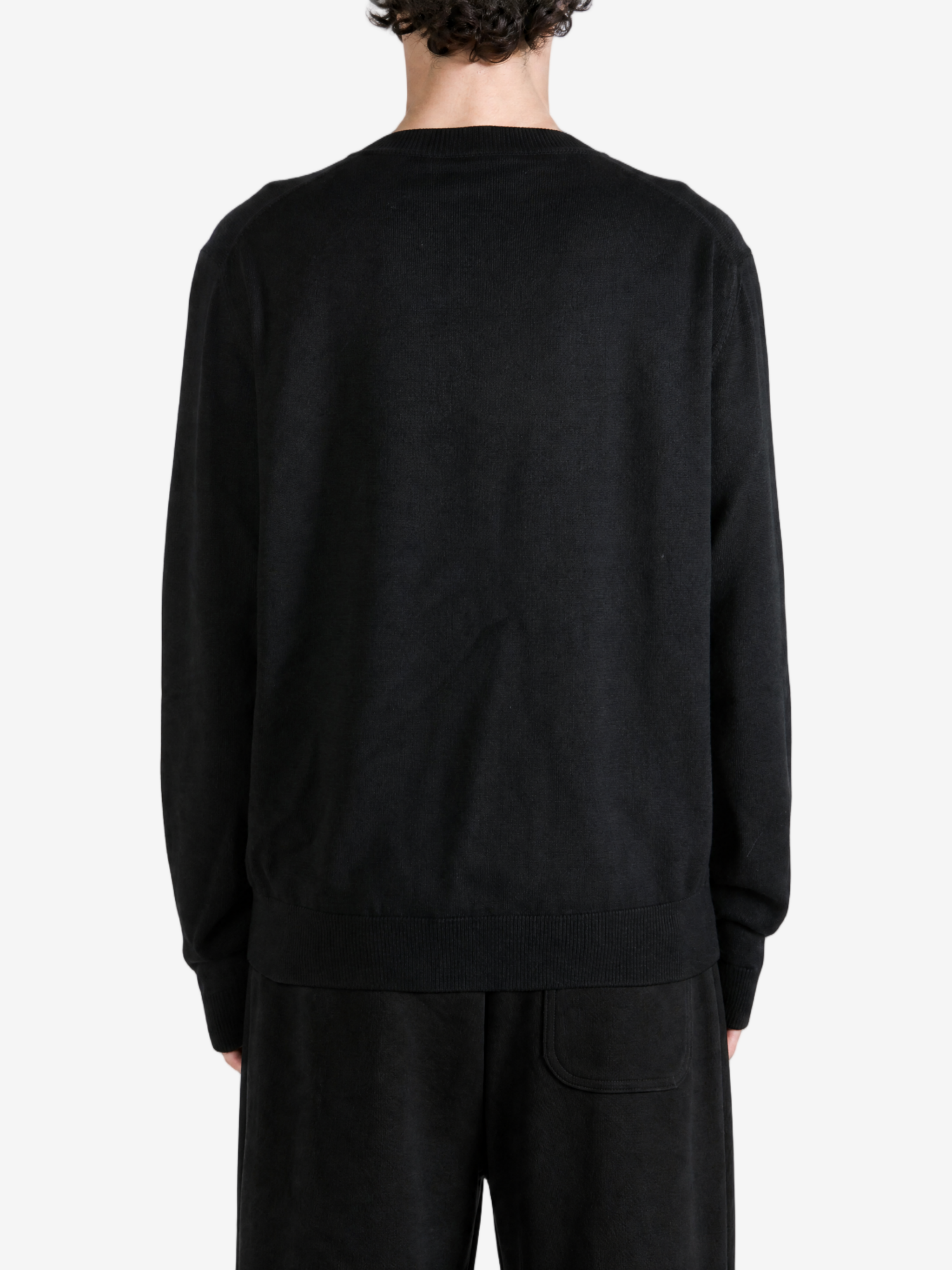 Black knitwear, full body view