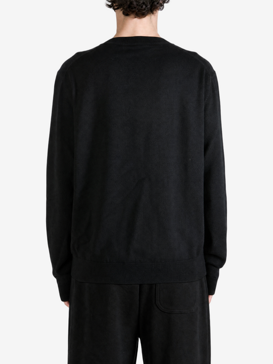 Black knitwear, full body view