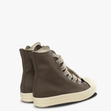 Brown sneakers, back view