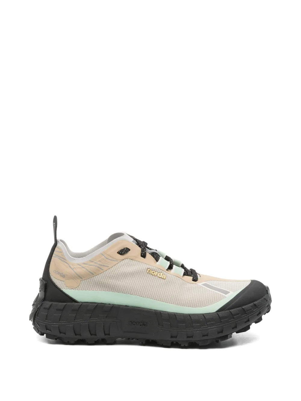 Tan sneaker, front view