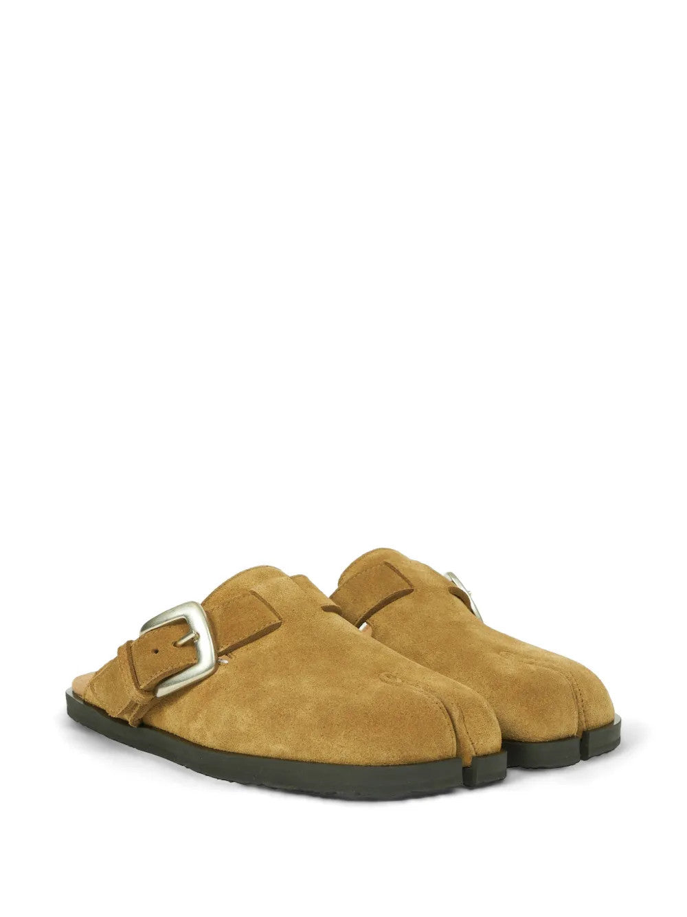 Tan sandals, front view