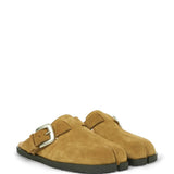 Tan sandals, front view