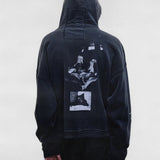 Black hoodie, full body view
