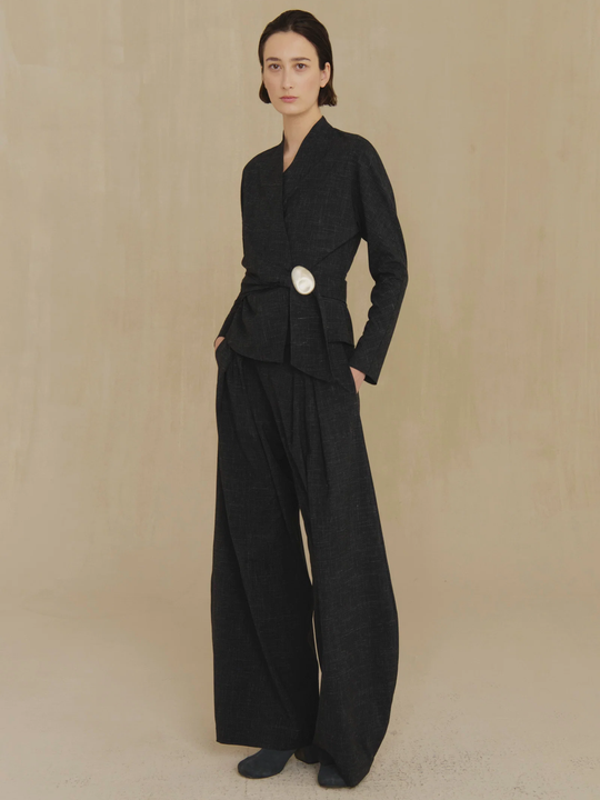 Black pants, full body view