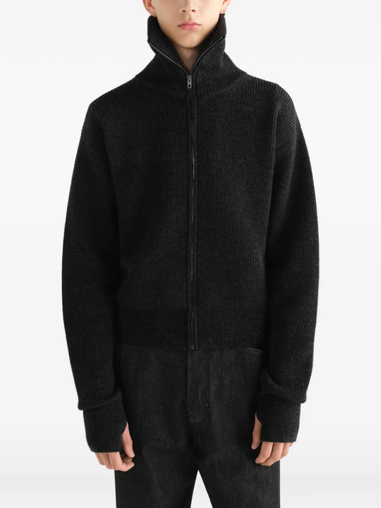 Black knitwear, full body view