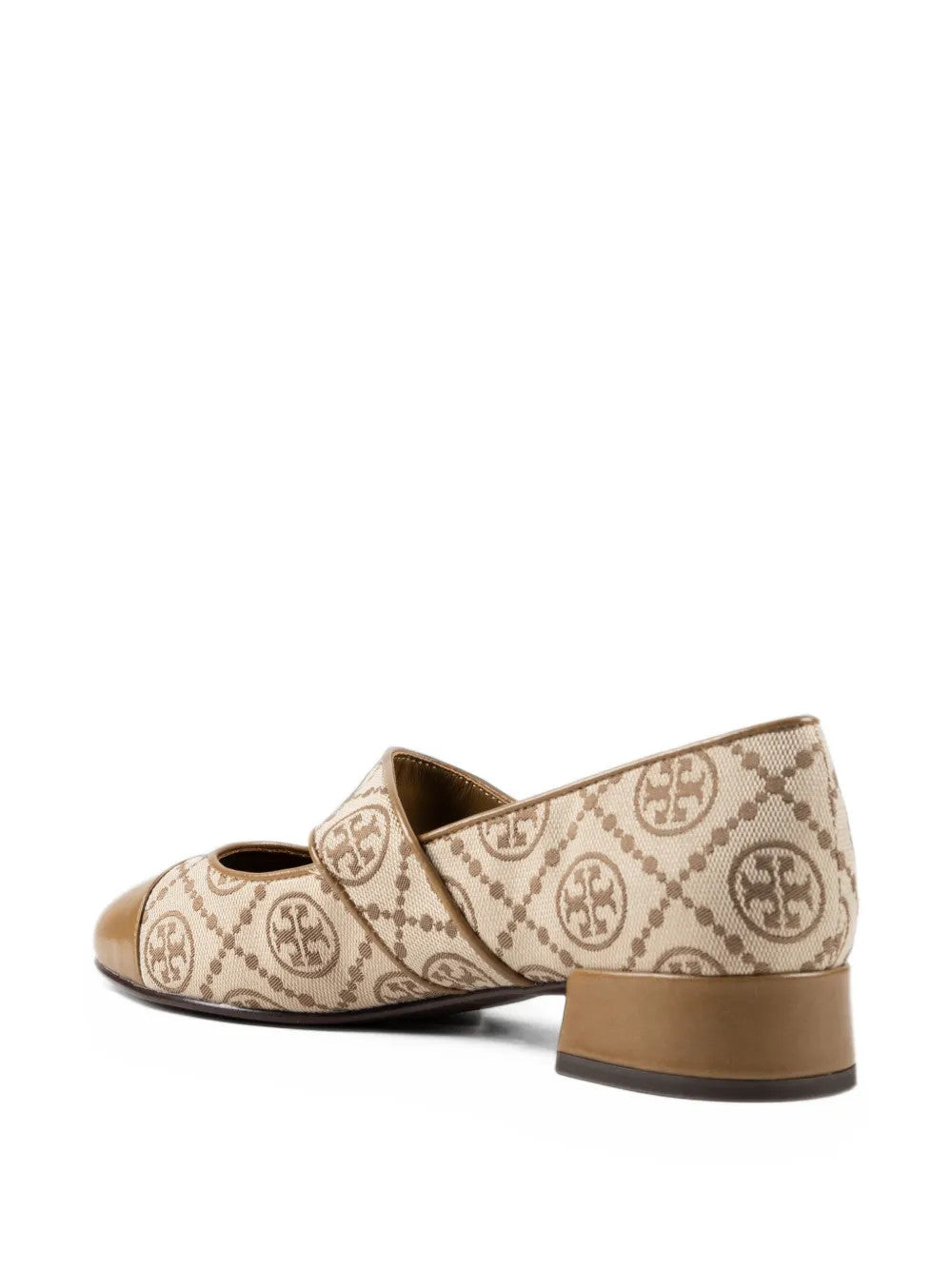 Tan shoes, side view