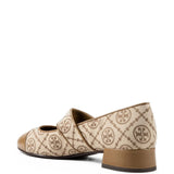 Tan shoes, side view