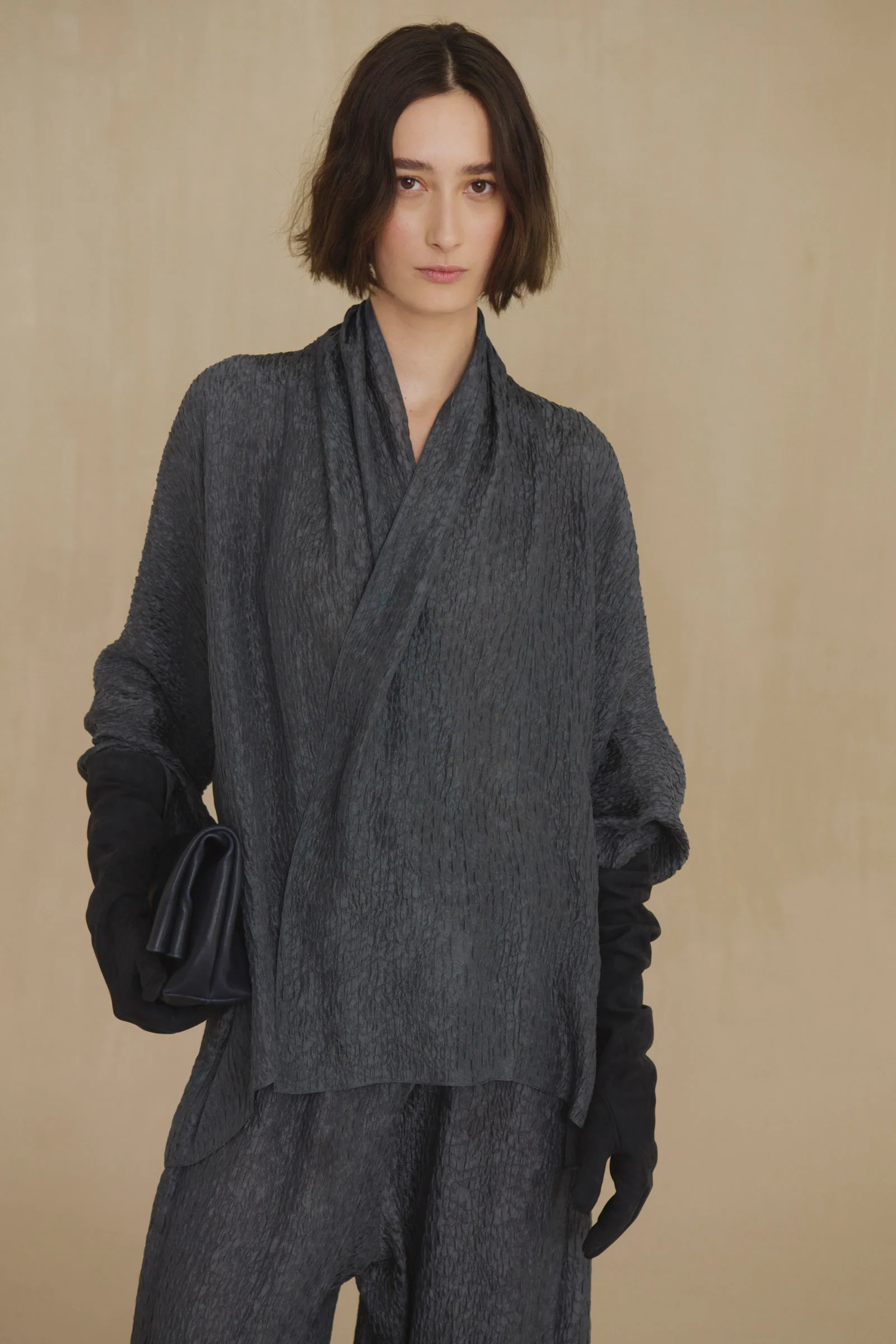 Grey jacket, full body view