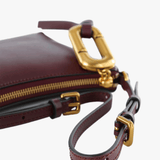 Burgundy bag, front view