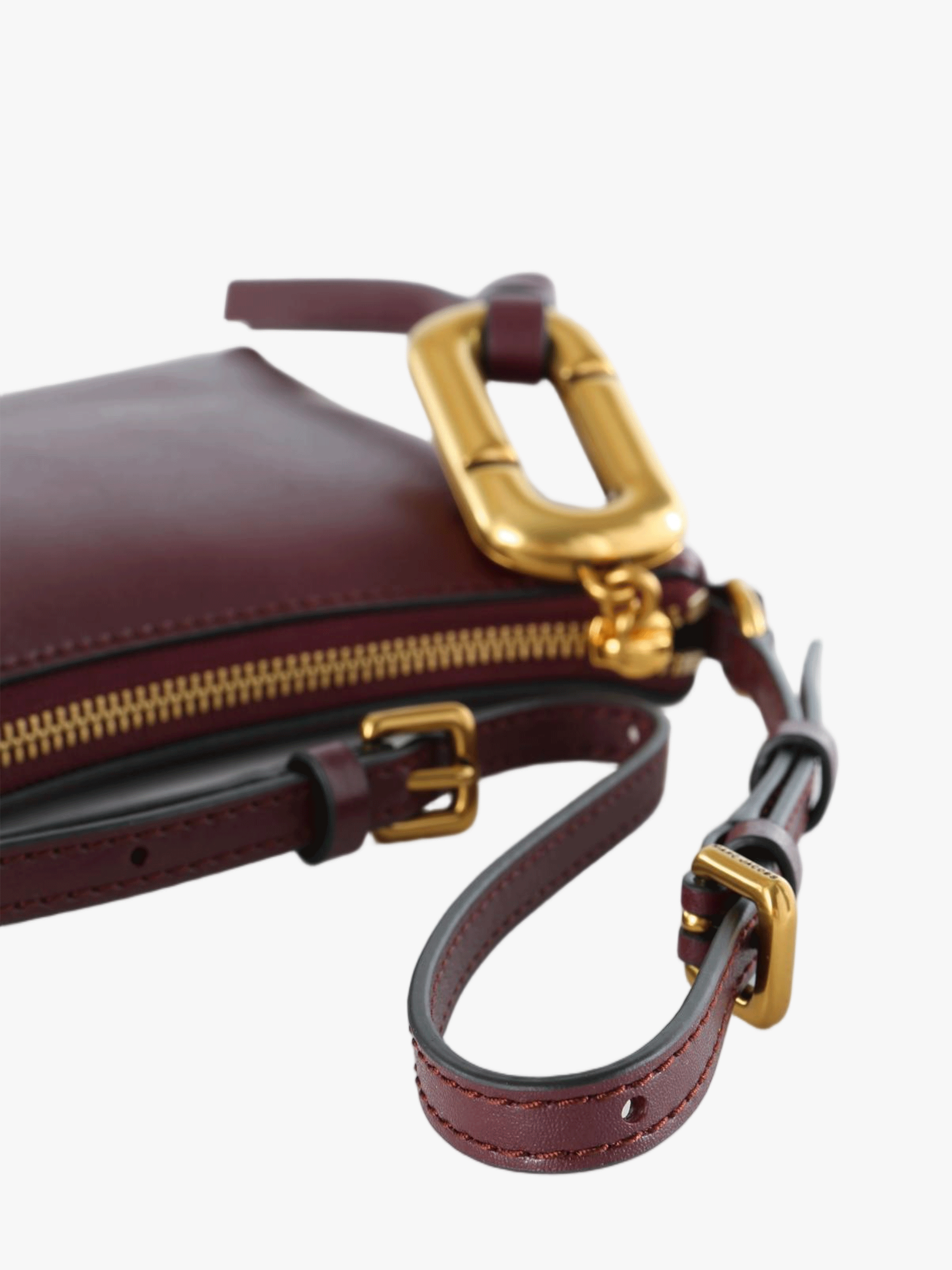 Burgundy bag, front view