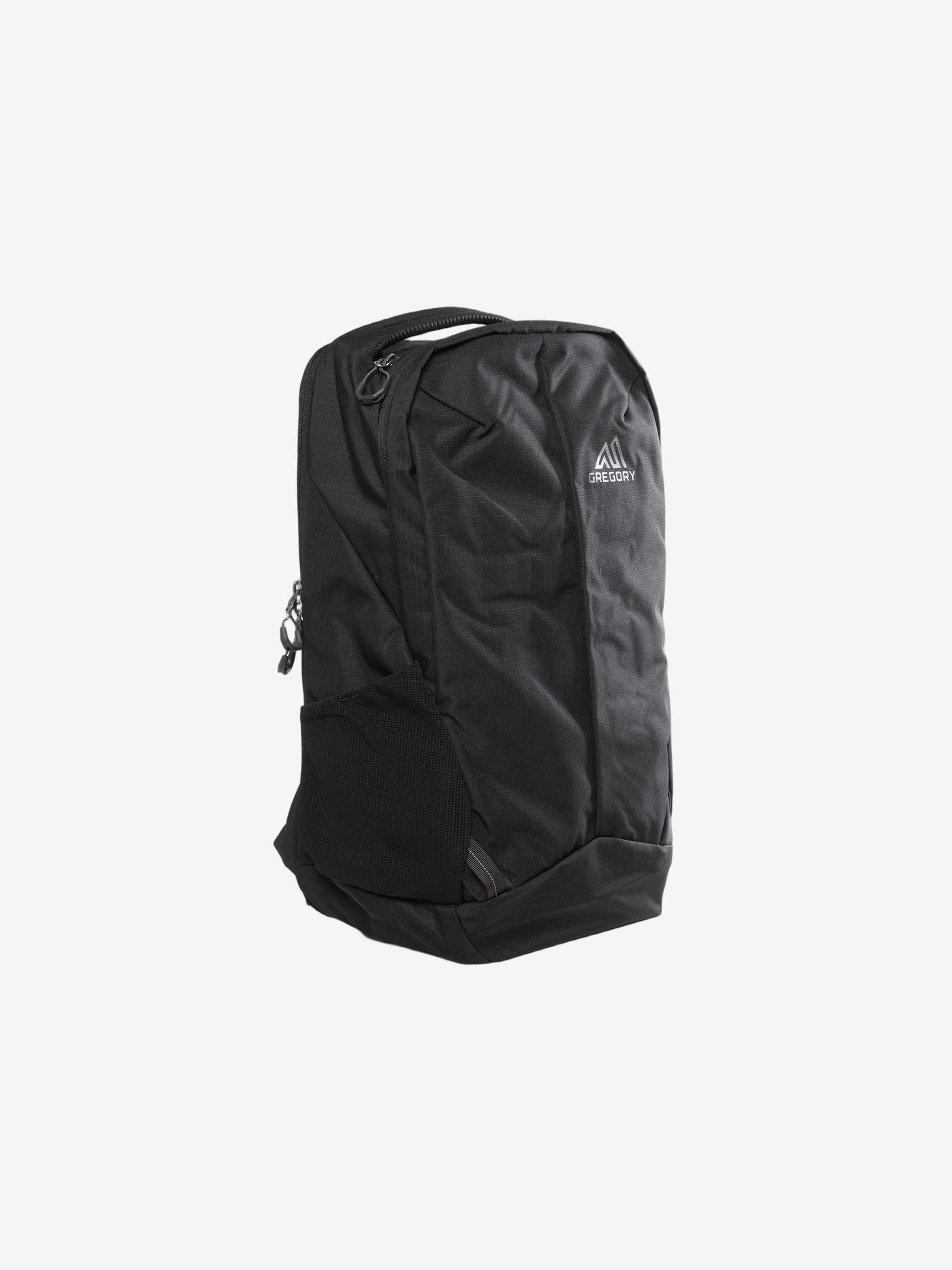 Black backpack, side view