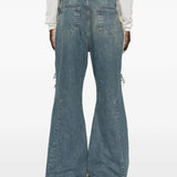 Blue pants worn by a person, showing the pants fit