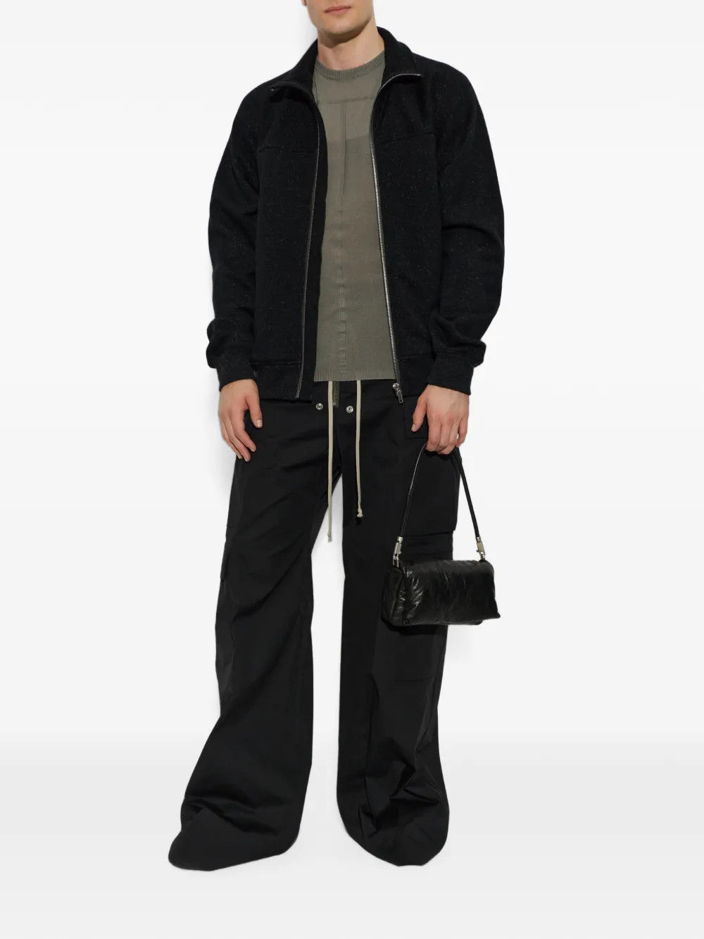 Black hoodie, full body view