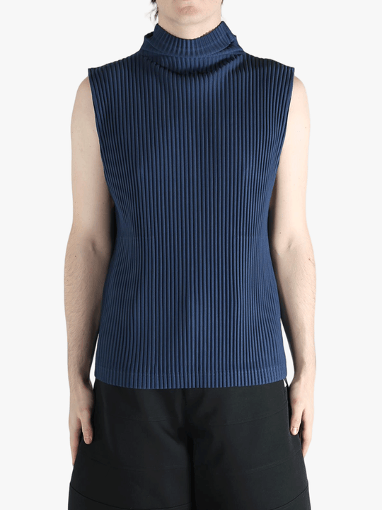 Blue top worn by a person, showing the top's fit