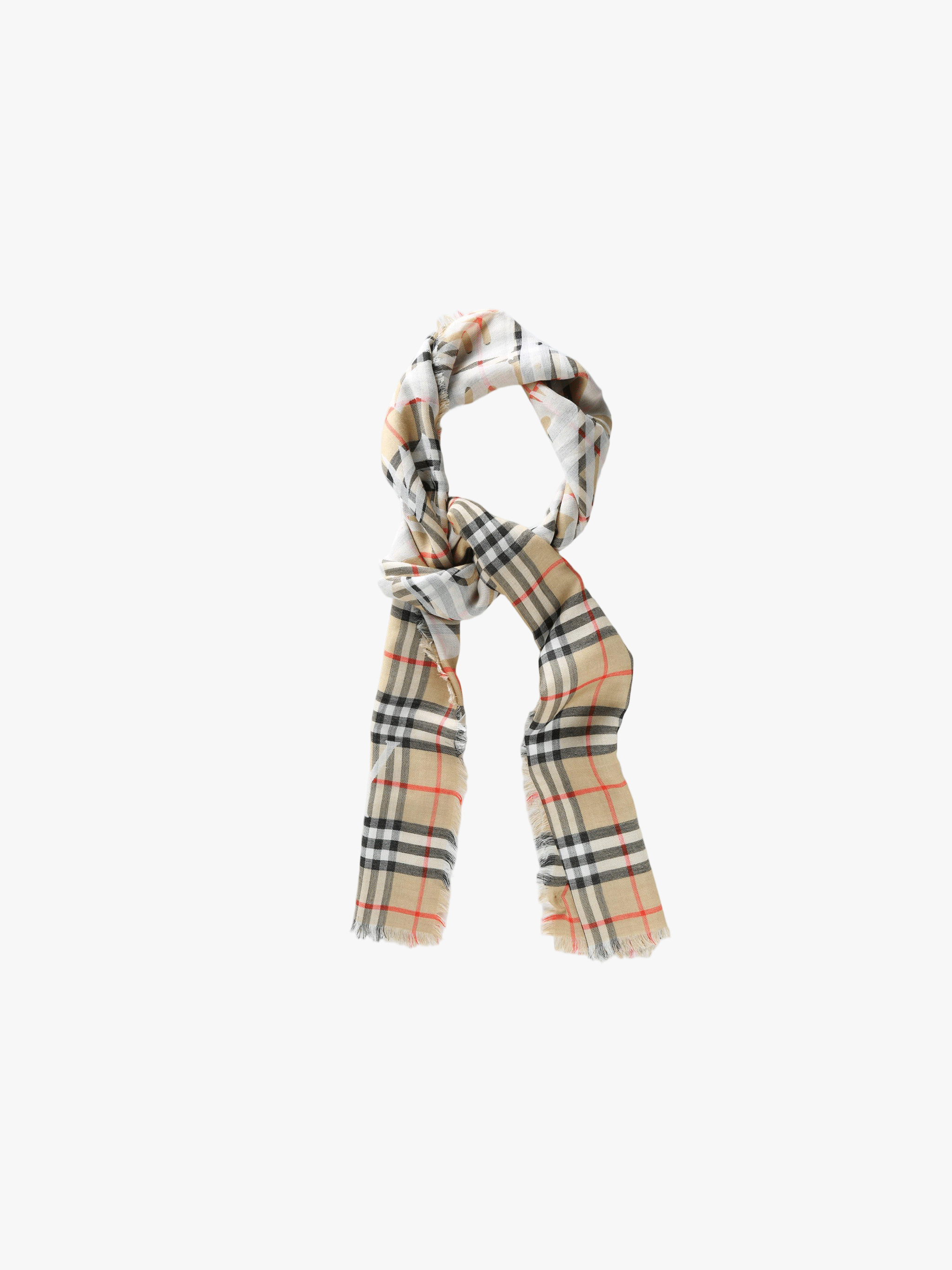 Tan scarf, front view