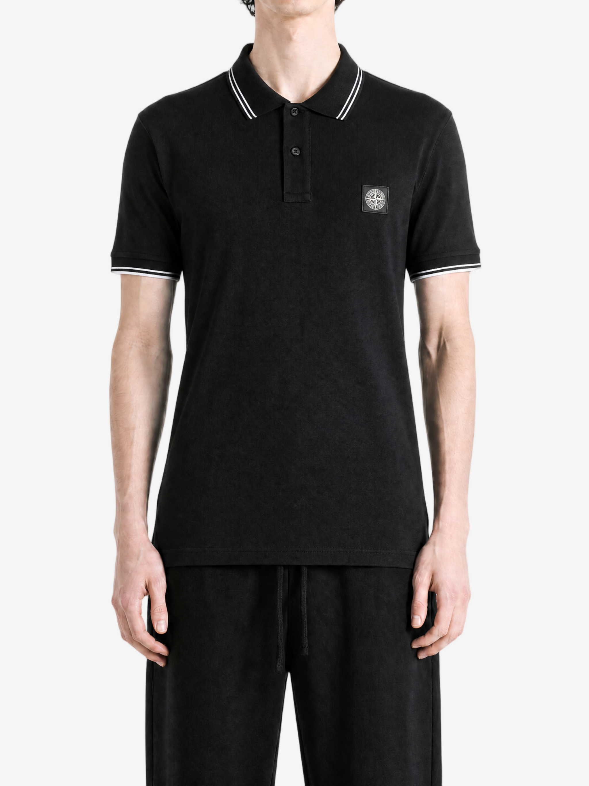 Black shirt, full body view