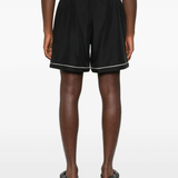 Black shorts worn by a person, showing the shorts' fit