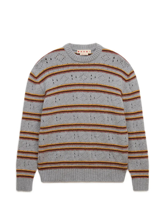 Grey knitwear, front view
