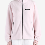 Pink jacket worn by a person, showing the jacket fit