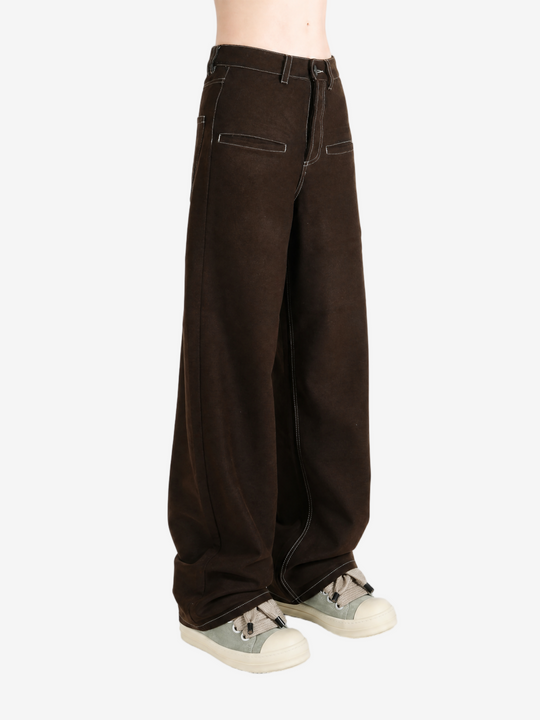 Brown pants, full body view