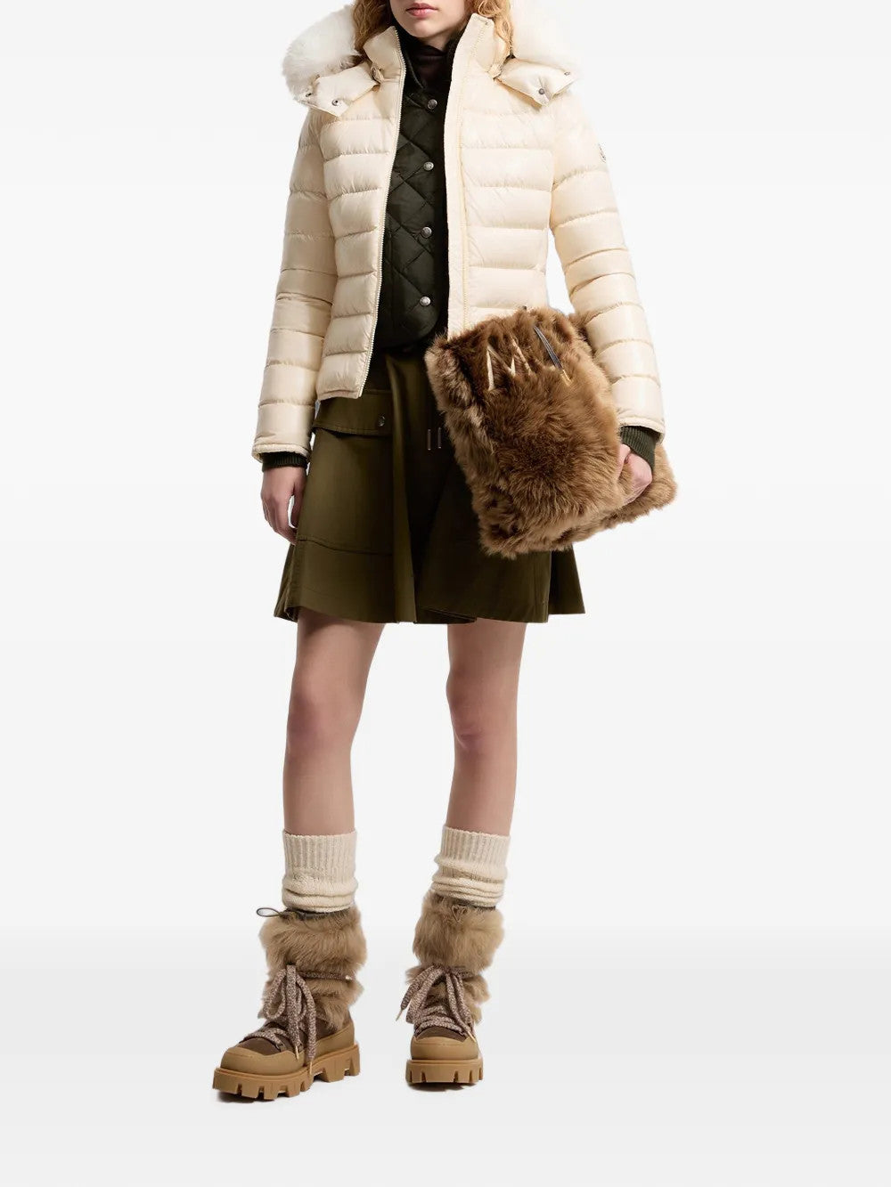 Tan jacket, full body view