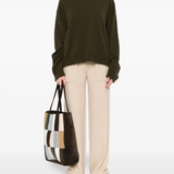 Green top,full body view