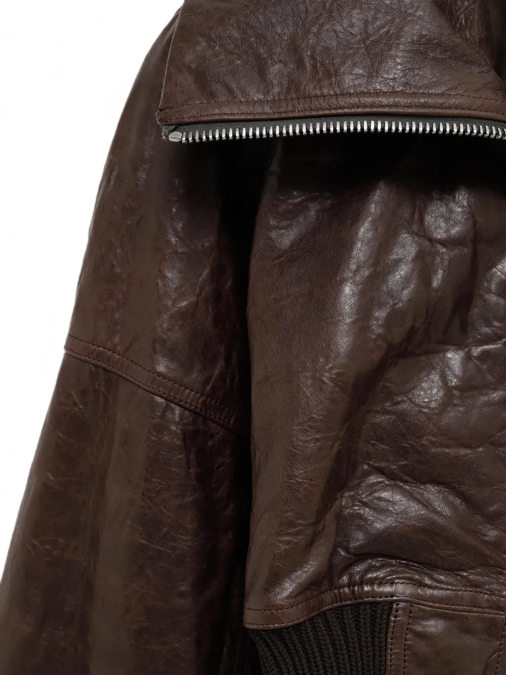 Close up of Brown jacket, showing detail