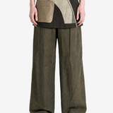 Green pants, full body view