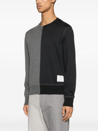 THOM BROWNE - Men Crew Neck Sweatshirt With Contrast Stitching