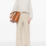 Tan pants, full body view