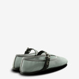 green shoes, back view