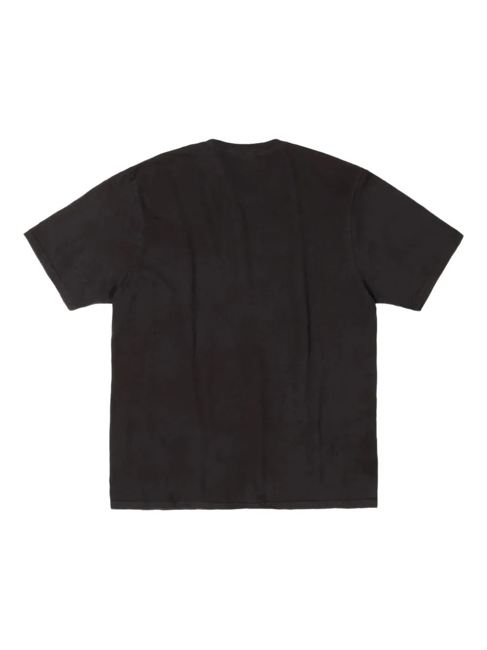 Black t-shirt, back view showing relaxed fit