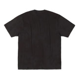 Black t-shirt, back view showing relaxed fit