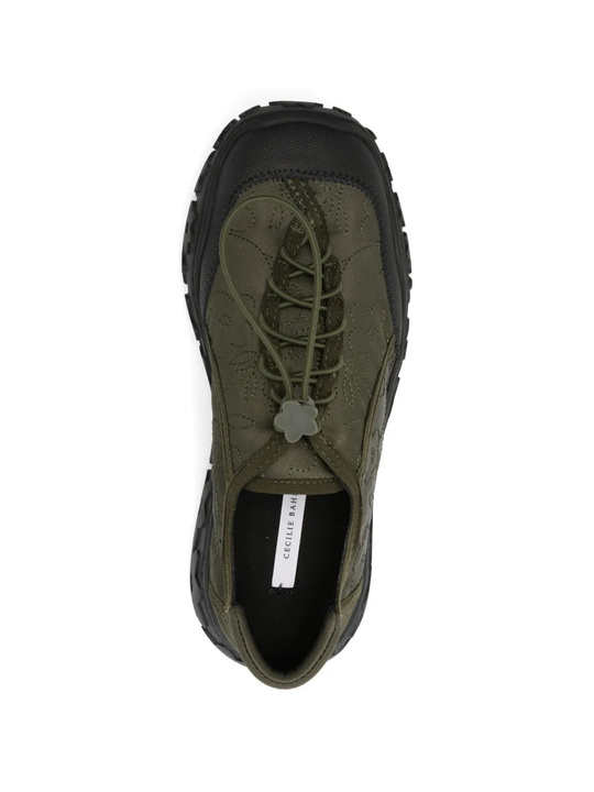 Green sneakers, up view