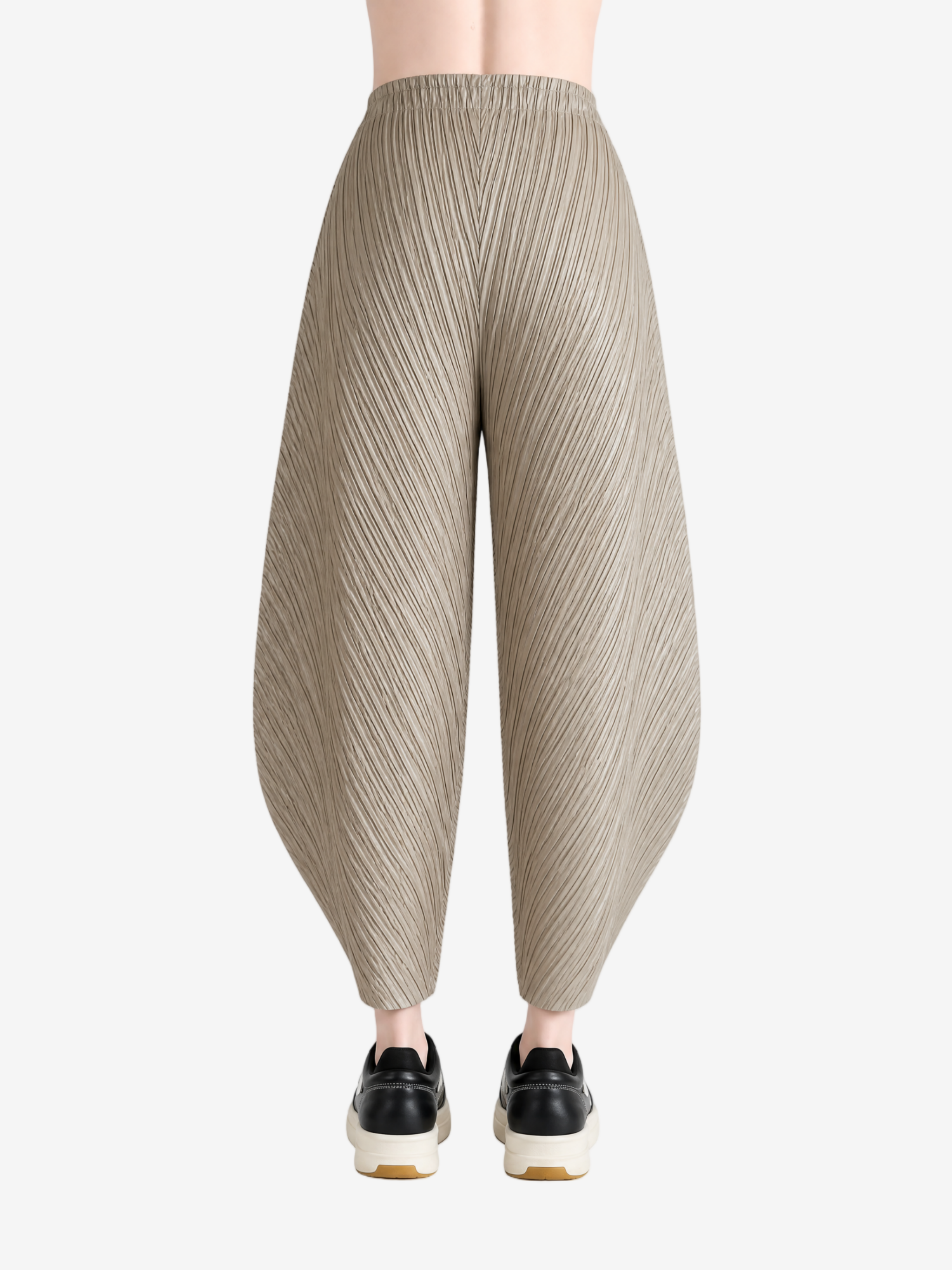 Tan pants, full body view