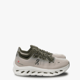 Tan sneakers, front view