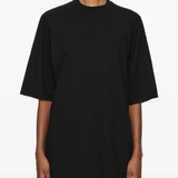 Black t-shirt, full body view