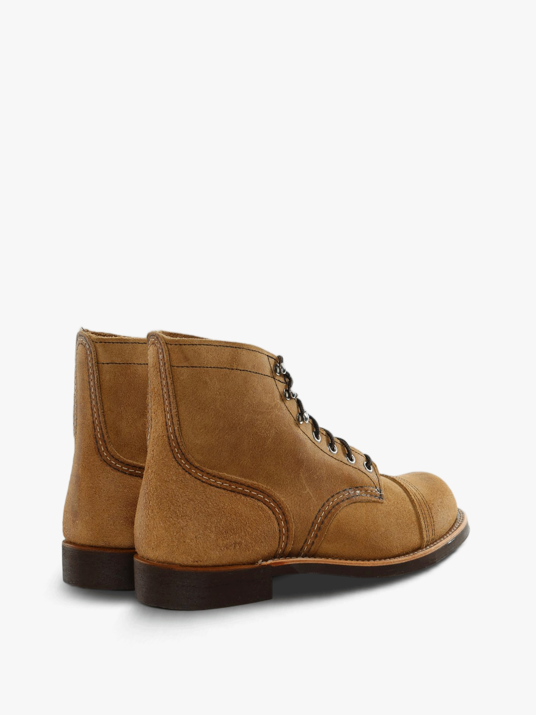 Brown boots, back view
