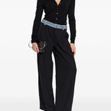 Black knitwear, full body view