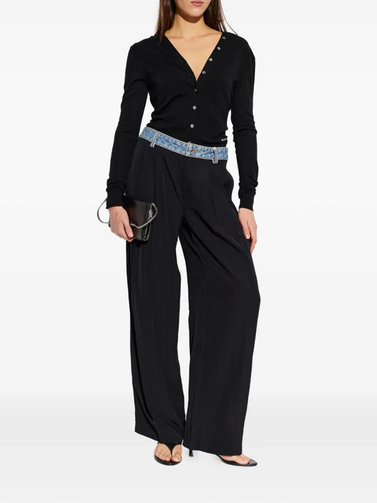 Black knitwear, full body view