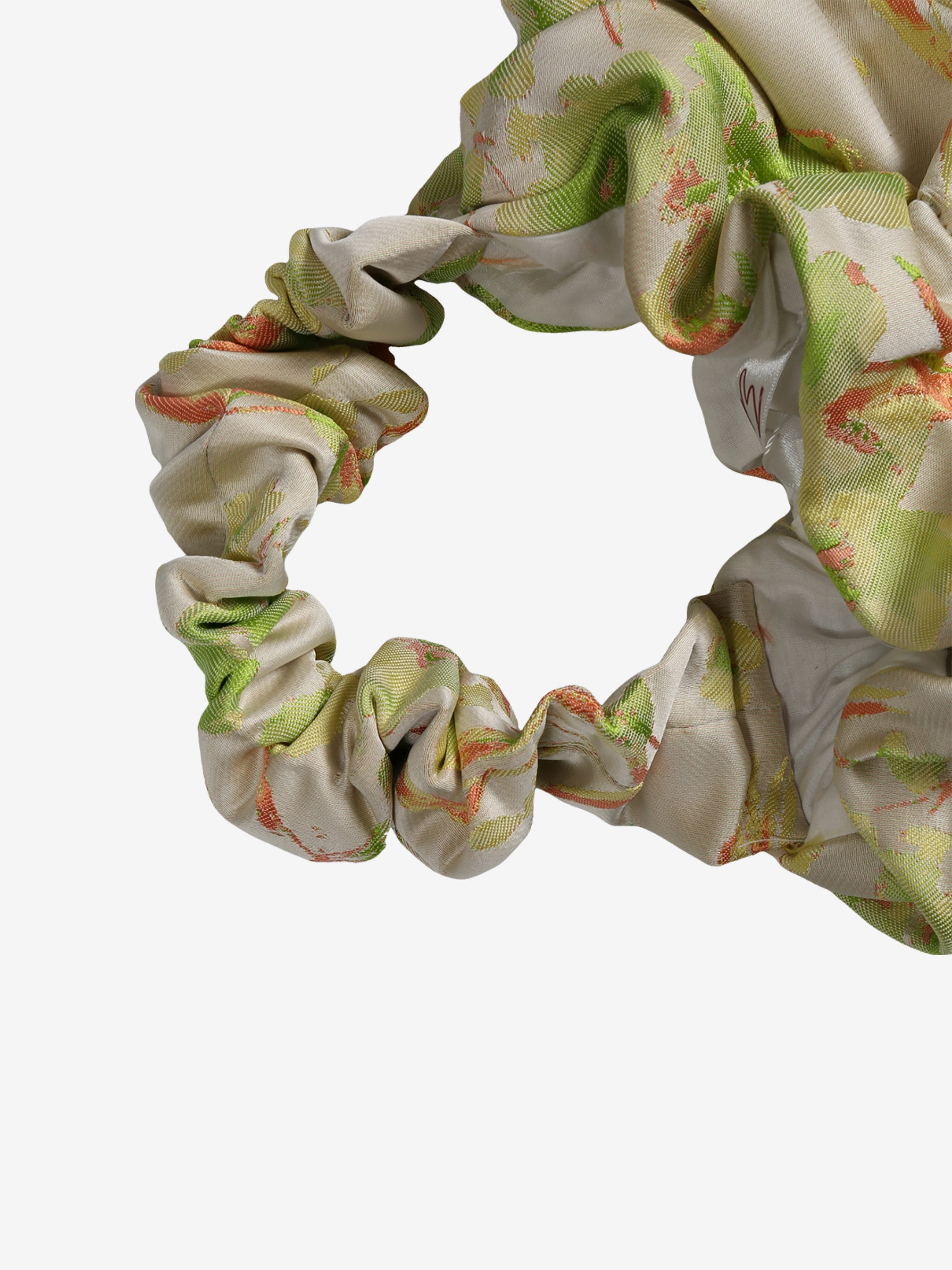 Close up of the white bag, showing texture of the recycled PL fabric