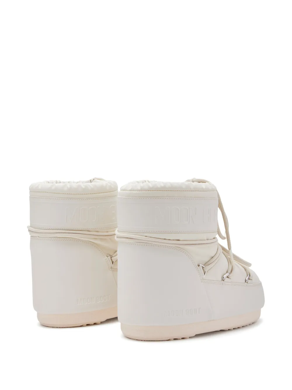 Tan boots, back view