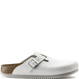 White sandals, front view.