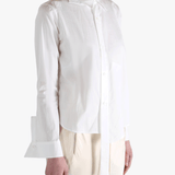 White shirts worn by a person, showing the shirts fit