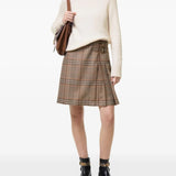 Tan skirt, full body view