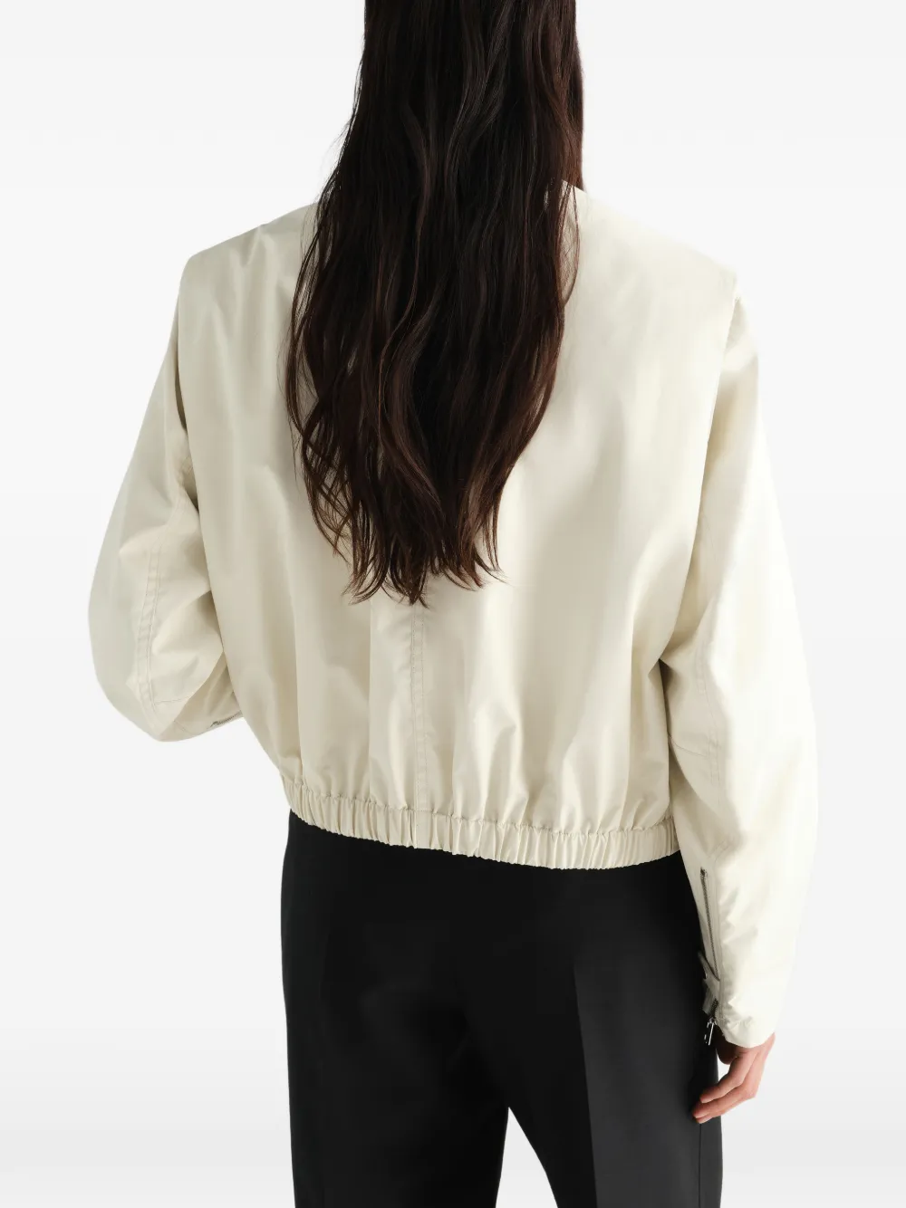 Tan jacket, full body view