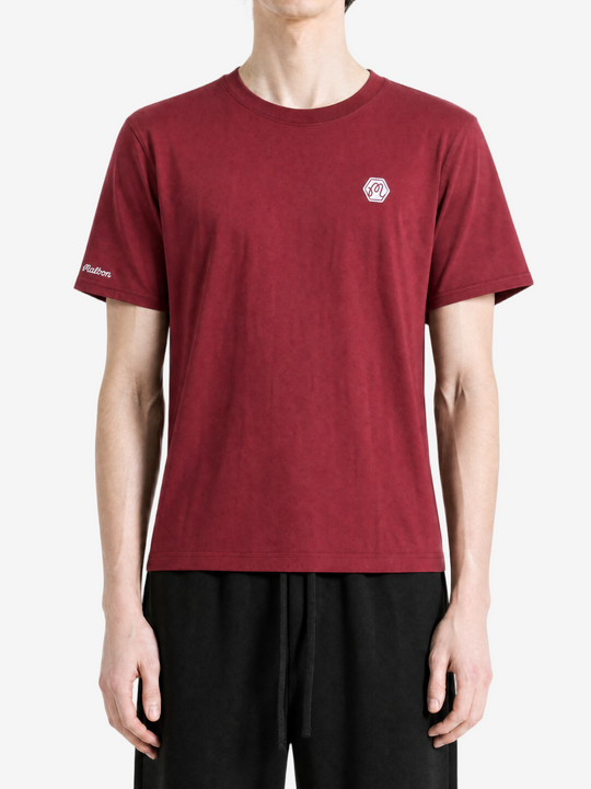 Red t-shirt, full body view