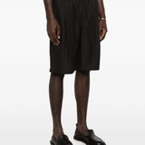 Black shorts worn by a person, showing the shorts fit